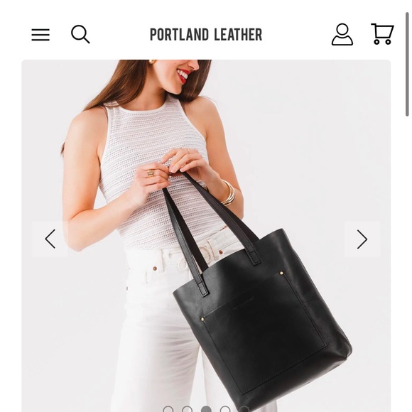 Portland leather cross body tote - Picture 4 of 6